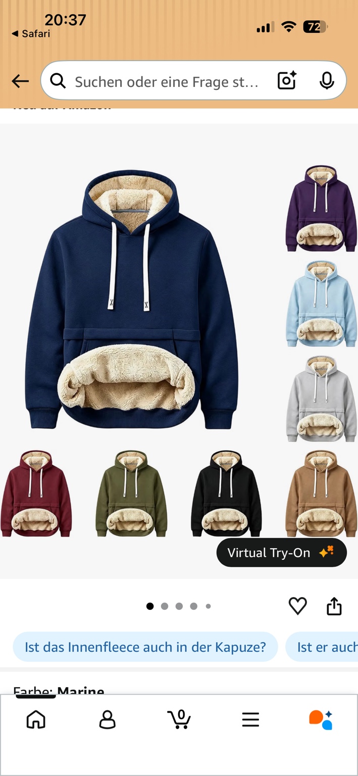 Marineblauer KHirVWL Hoodie mit hellem Fleece-Futter